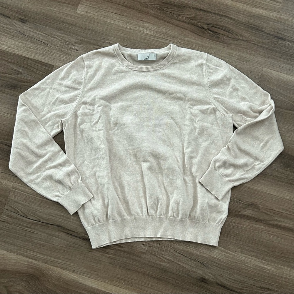 MERAKI Beige Fine Knit Cotton Sweater Women Sz XL